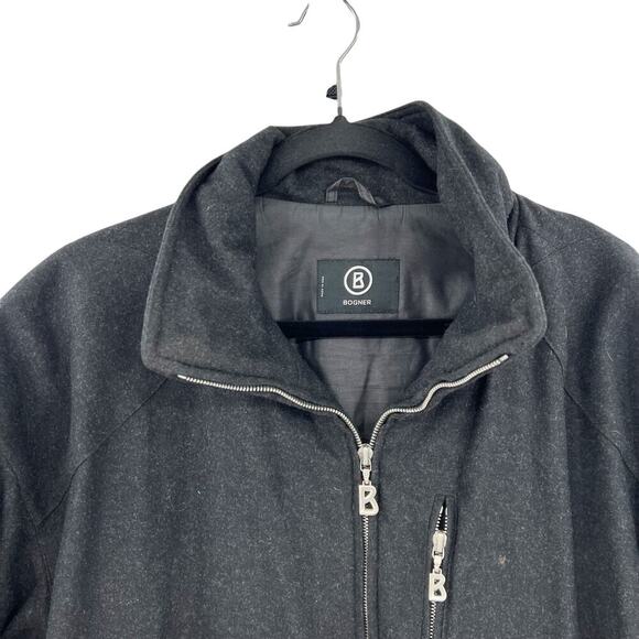 Bogner Goan Thylmann Charcoal Gray Wool Zip Front Coat Jacket Mens Size 44 - Picture 2 of 16